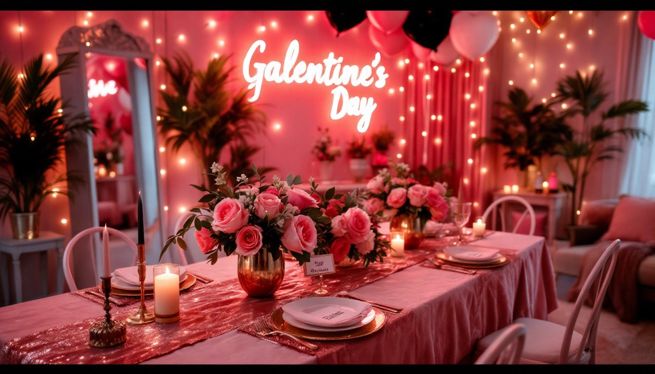 Galentine’s party decor