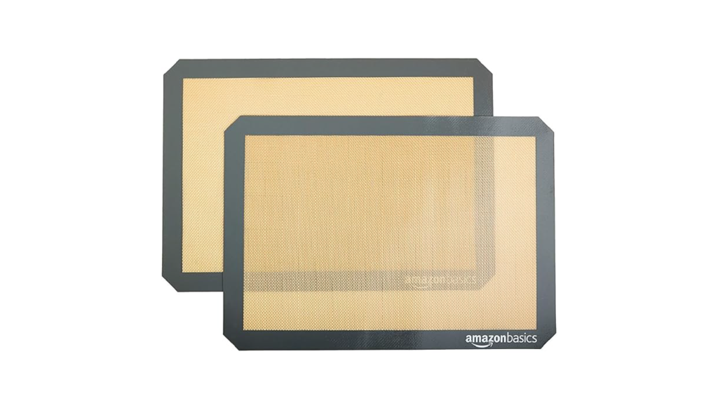 Tray of cookies on a silicone baking mat