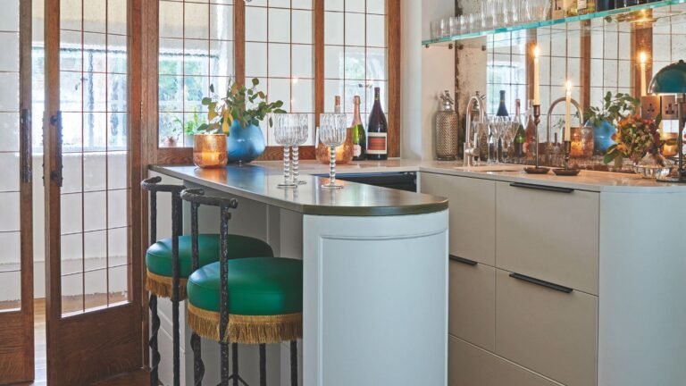 Transforming a $20 Chrome Shelf Into a Chic Micro Bar